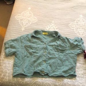 Crop top button up shirt